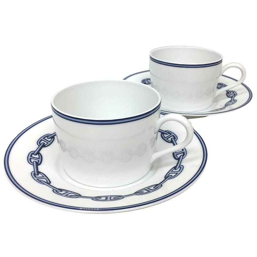 HERMES エルメス シェーヌダンクル カップ＆ソーサ ペア Chaine d