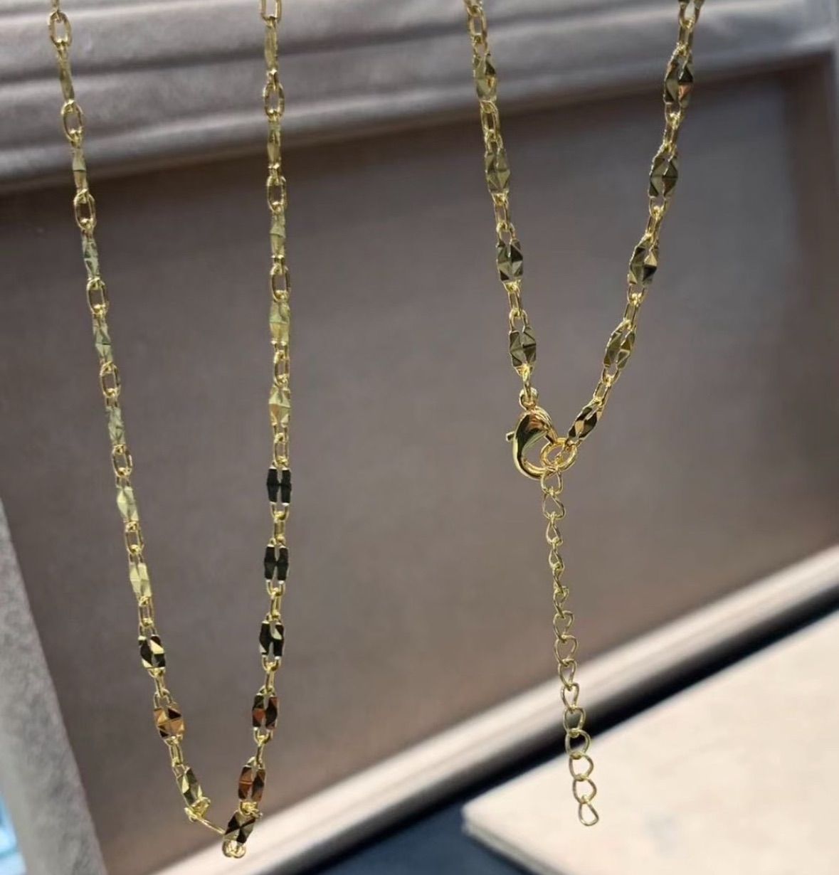 ペタル チェーン ネックレス K18GP 50㎝ 高品質 ゴールド 刻印有 AU750