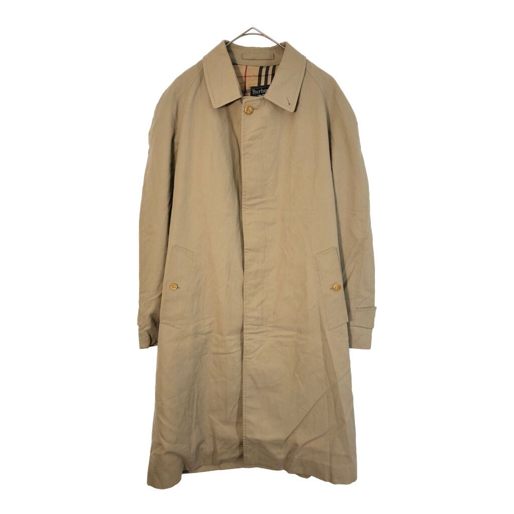 90年代 スペイン製 Burberrys バーバリーズ バルマカーンコート ステンカラーコート ベージュ(メンズ M相当)中古 古着 X3073