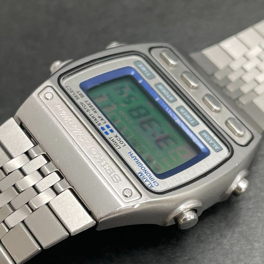 SEIKO A547-5020 Silver Wave ALARM CHRONOGRAPH デジタル セイコー