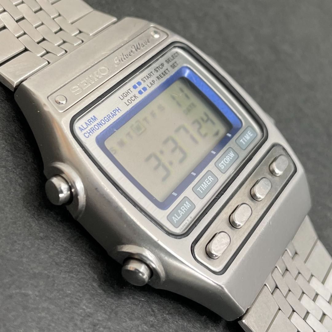 SEIKO A547-5020 Silver Wave ALARM CHRONOGRAPH デジタル セイコー