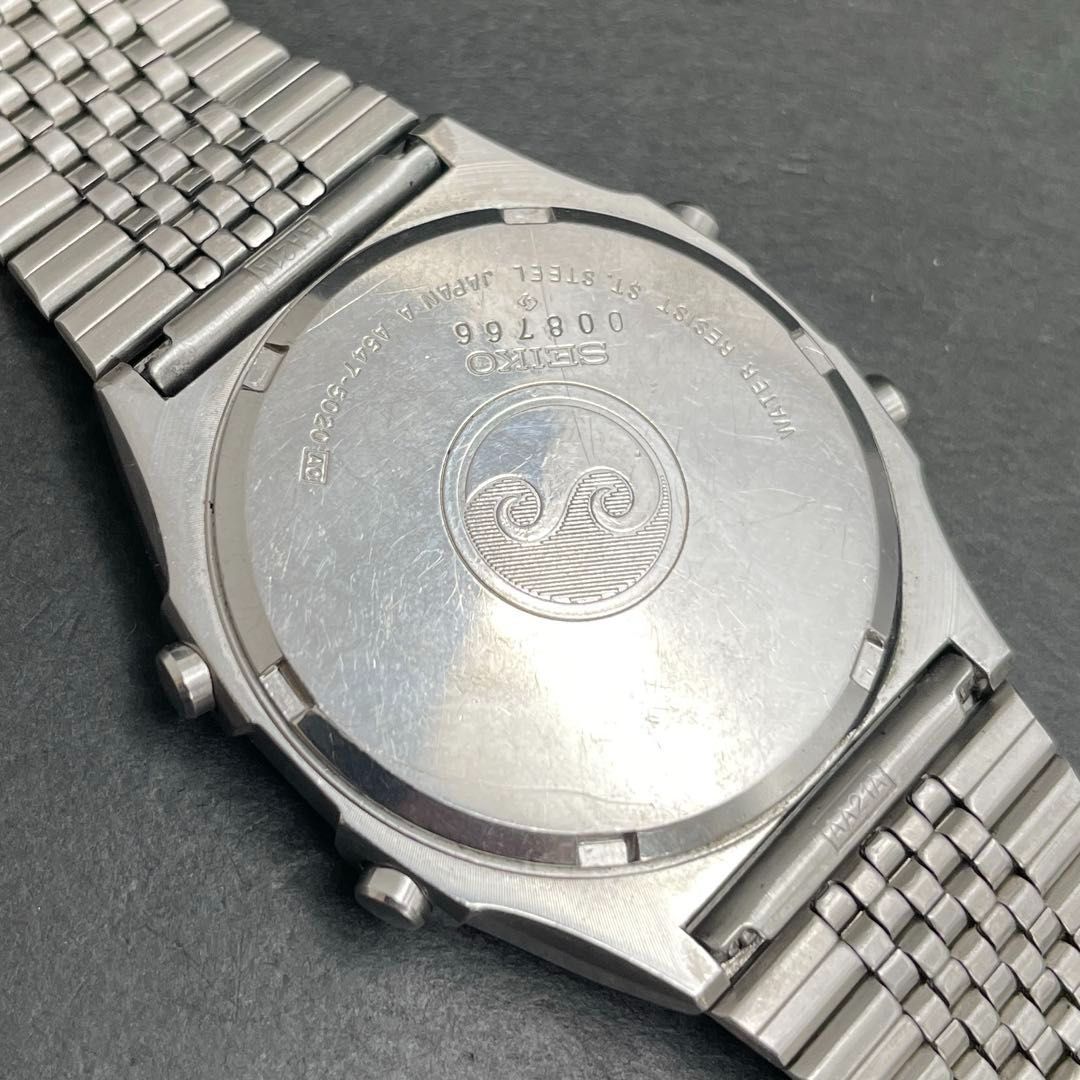 SEIKO A547-5020 Silver Wave ALARM CHRONOGRAPH デジタル セイコー
