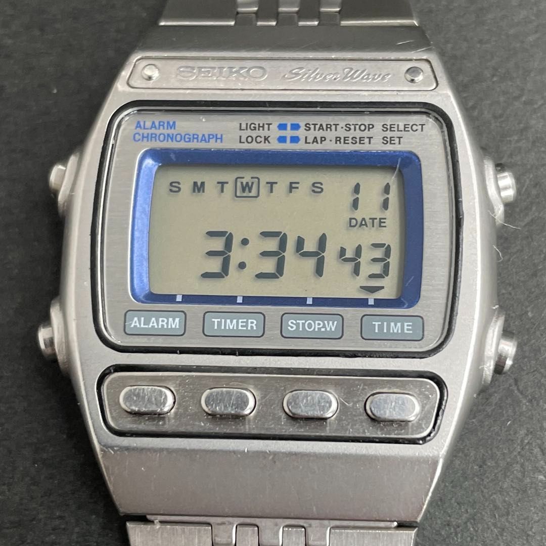 SEIKO A547-5020 Silver Wave ALARM CHRONOGRAPH デジタル セイコー