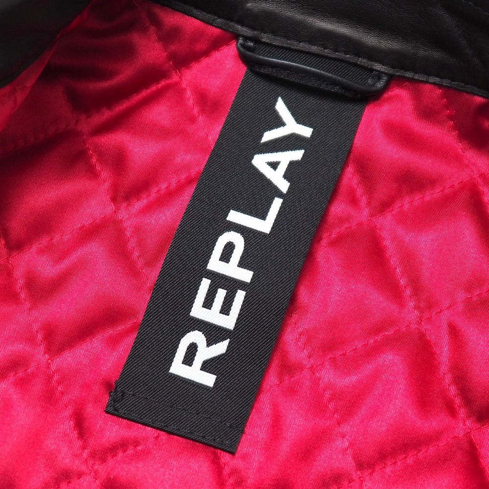□美品□REPLAY リプレイ ライダースジャケット サイズS バイカー