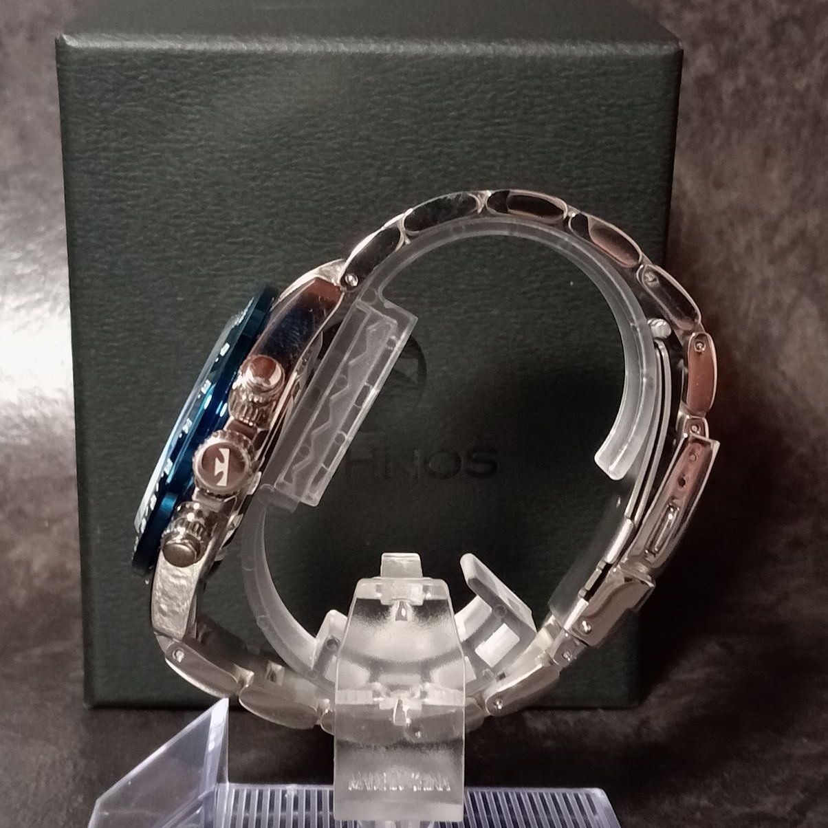 TECHNOS テクノス 腕時計 クロノグラフ TSM401 ブルー シルバー 