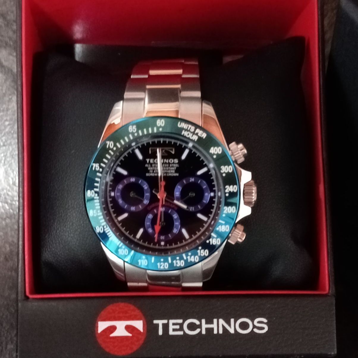 TECHNOS テクノス 腕時計 クロノグラフ TSM401 ブルー シルバー 