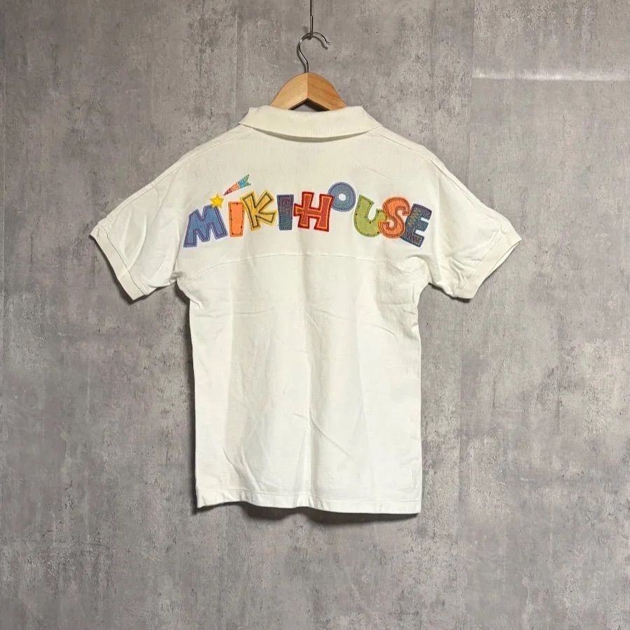 激レア 90s オールドミキハウス ポロシャツ M 白 バックロゴ 刺繍 ゆる 