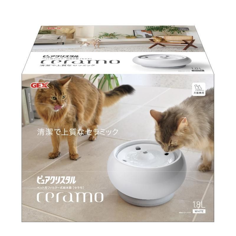 GEX（ジェックス） ピュアクリスタル セラモ 1.8L ホワイト 猫用 ペット用品 （1点）