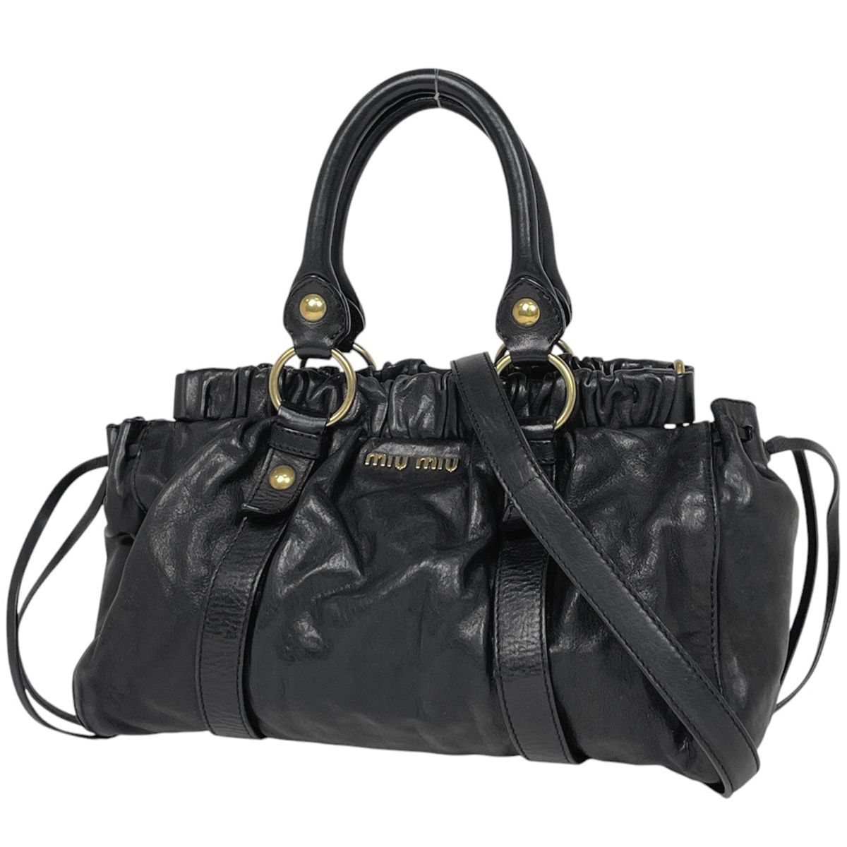 ミュウ ミュウ Miu Miu ロゴ ハンドバッグ 2WAY ショルダーバッグ