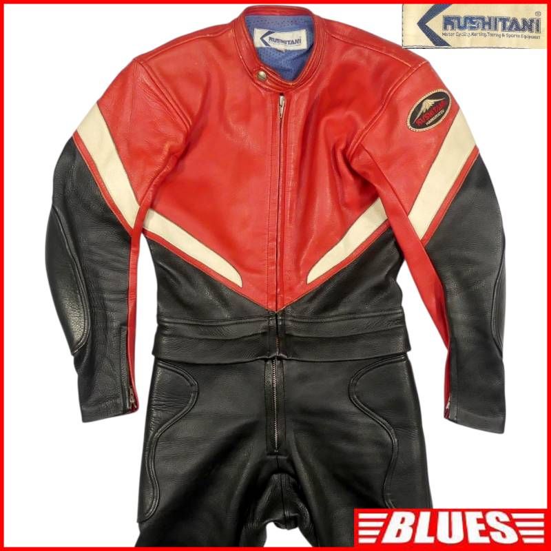 クシタニ 赤黒 セパレート本革ツナギ KUSHITANI クシタニ レザーレーシングスーツ 本革 ツナギ バイクウエア