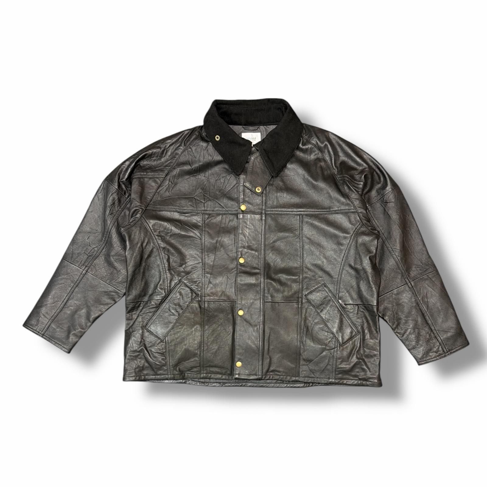 yoused LEATHER DRIVERS JACKET レザードライバーズジャケット ユーズド ブラック 2 （9296M）