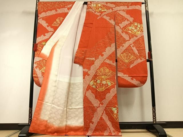 平和屋着物■豪華振袖　絞り　御所車道長花文　金銀彩　逸品bi2822 駒刺繍 平和屋着物□豪華振袖 正絹 藤花房 牡丹 DABD0729op