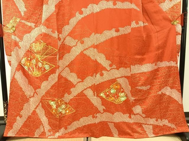 平和屋着物■豪華振袖　絞り　御所車道長花文　金銀彩　逸品bi2822 駒刺繍 平和屋着物□豪華振袖 正絹 藤花房 牡丹 DABD0729op