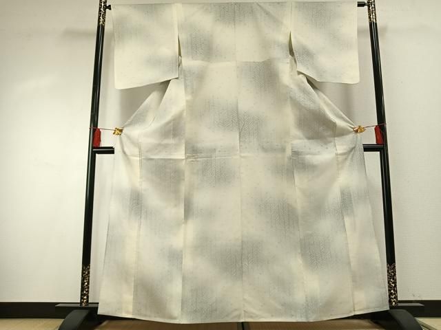平和屋着物＊夏物　小紋　紗　草葉文　暈し染め　正絹　逸品　AABF5822fy 平和屋着物＊夏物 小紋 紗 草葉文 暈し染め 正絹 逸品 AABF5822fy