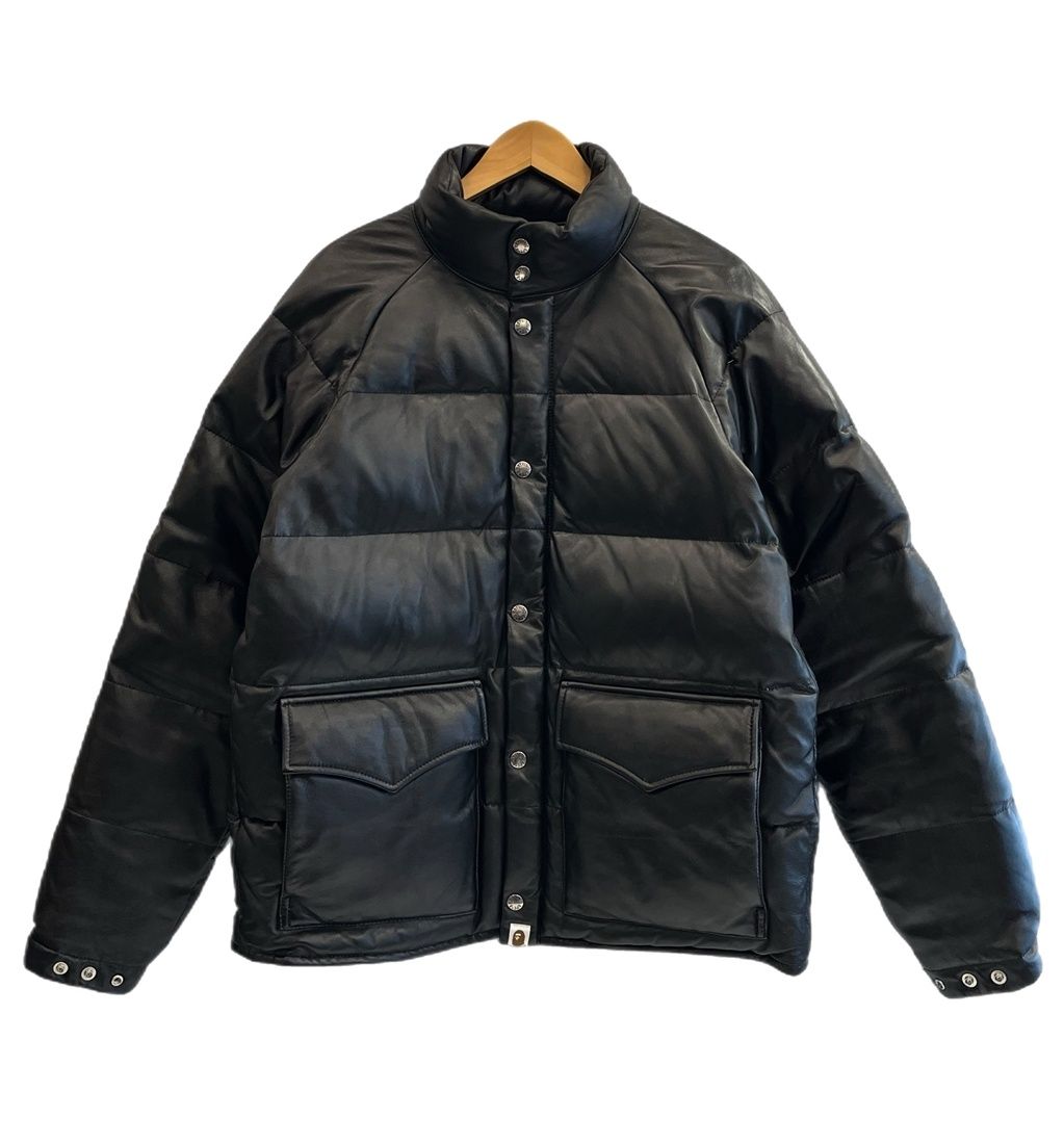 ア ベイシング エイプ A BATHING APE LEATHER CLASSIC DOWN レザー 