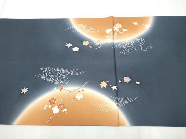 平和屋着物●塩瀬　太鼓柄袋帯　駒刺繍　花筏文　金彩　正絹　逸品　CABD5801hy 平和屋着物○塩瀬 太鼓柄袋帯 駒刺繍 花筏文 金彩 正絹 逸品