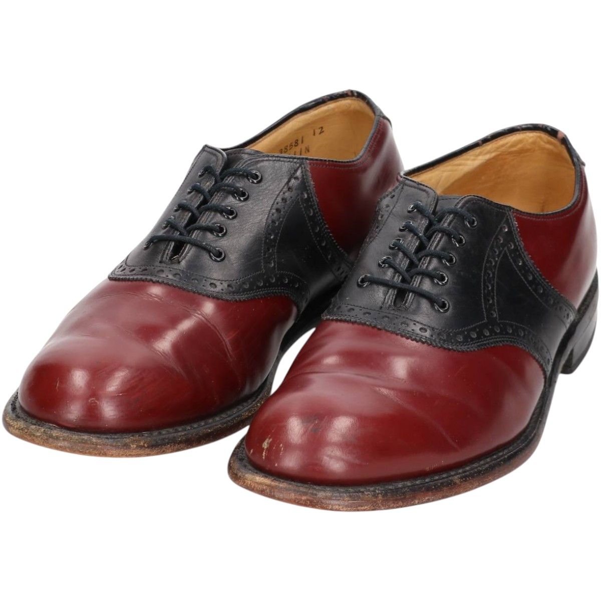 古着 ジョンストンアンドマーフィー JOHNSTON&MURPHY ARISTOCRAFT アリストクラフト ツートン サドルシューズ USA製 10D/saa014753