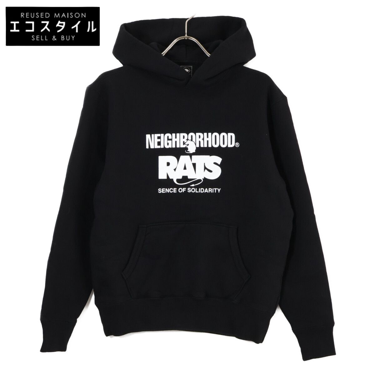 RATS ラッツ ×NEIGHBORHOOD 20周年記念 SPC-0104 ﾌﾞﾗｯｸ×ﾎﾜｲﾄ ｺｯﾄﾝ ﾌﾛﾝﾄ 