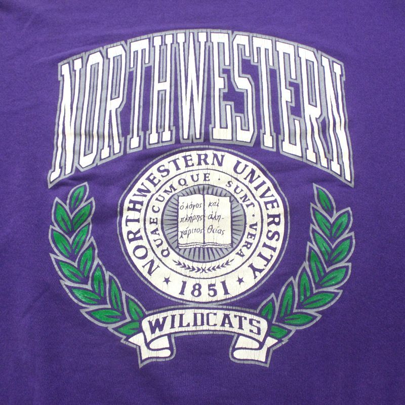 80s vintage TULTEX カレッジ プリント スウェット トレーナー メンズ