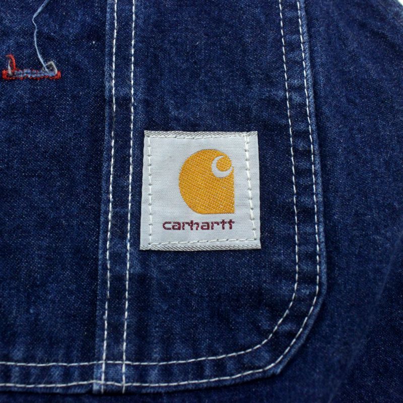 90s USA製 vintage Carhartt デニム オーバーオール メンズ 表記38×30