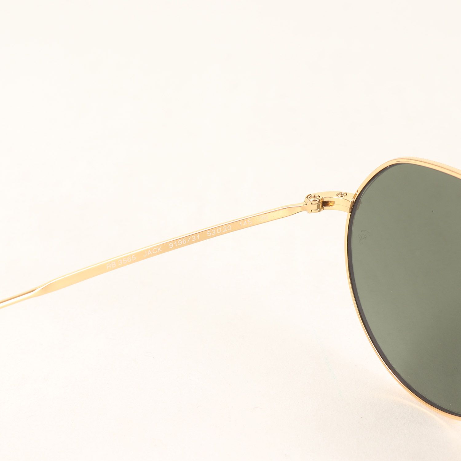 Ray Ban レイバン サングラス | ジャック メタルフレーム サングラス (RB3565 JACK 9196-31) | ゴールドフレーム / クラシックグリーンレンズ | 53□20 145 | イタリア製 ブランド 眼鏡【メンズ】【中古】 Ray Ban レイバン サングラス | ジャック メタルフレーム サングラス