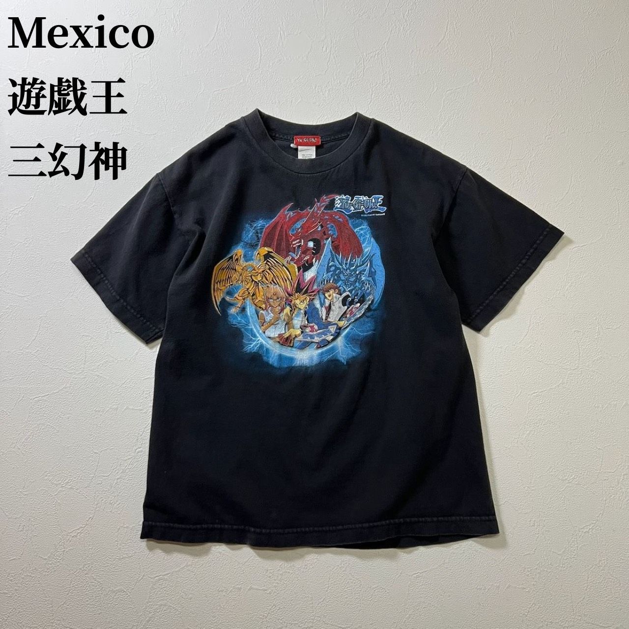 Mexico Yu-Gi-Oh 遊戯王 三幻神 アニメ Tシャツ ブラック L 古着 
