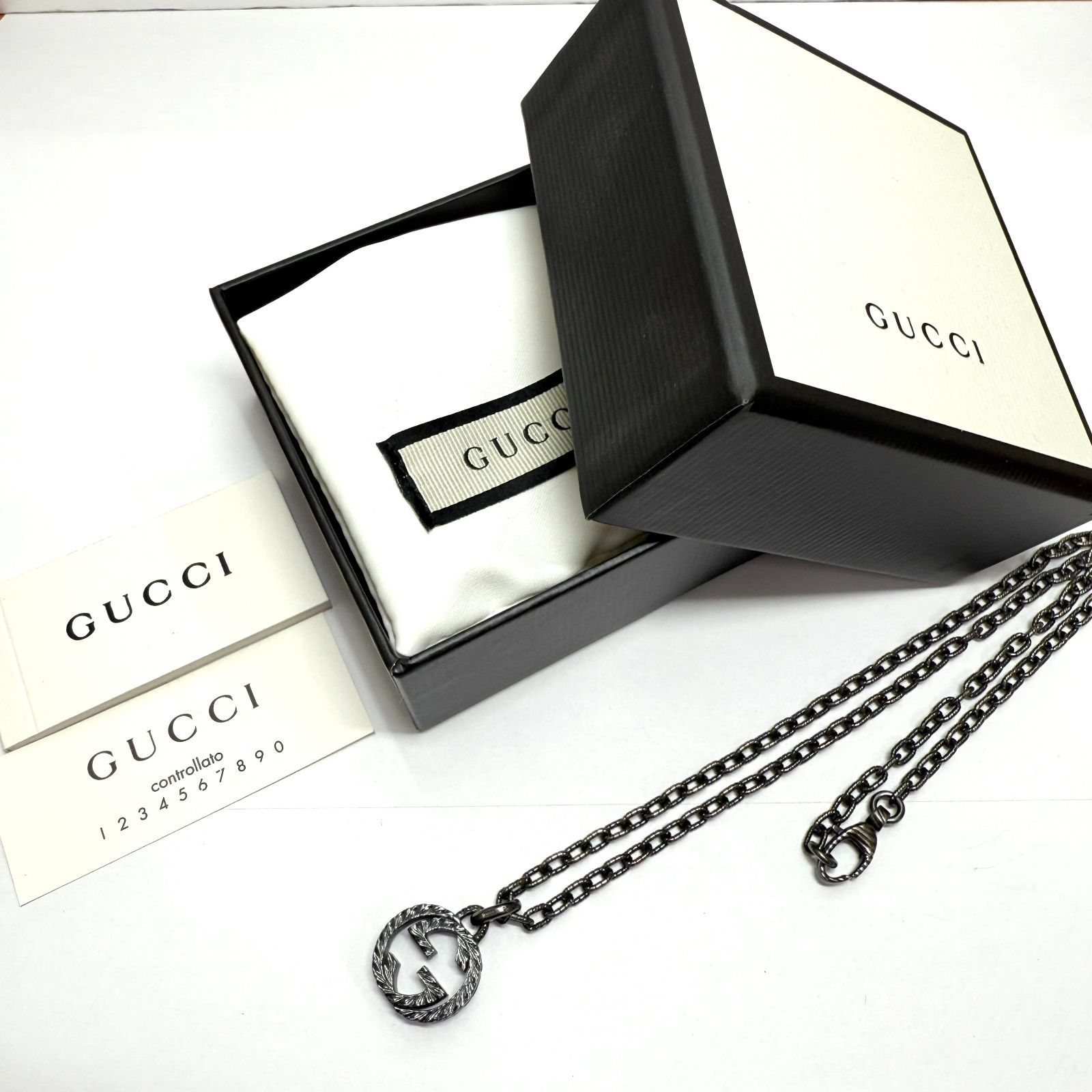 △▽△0233 GUCCI インターロッキングGネックレス シルバー AG925 刻印