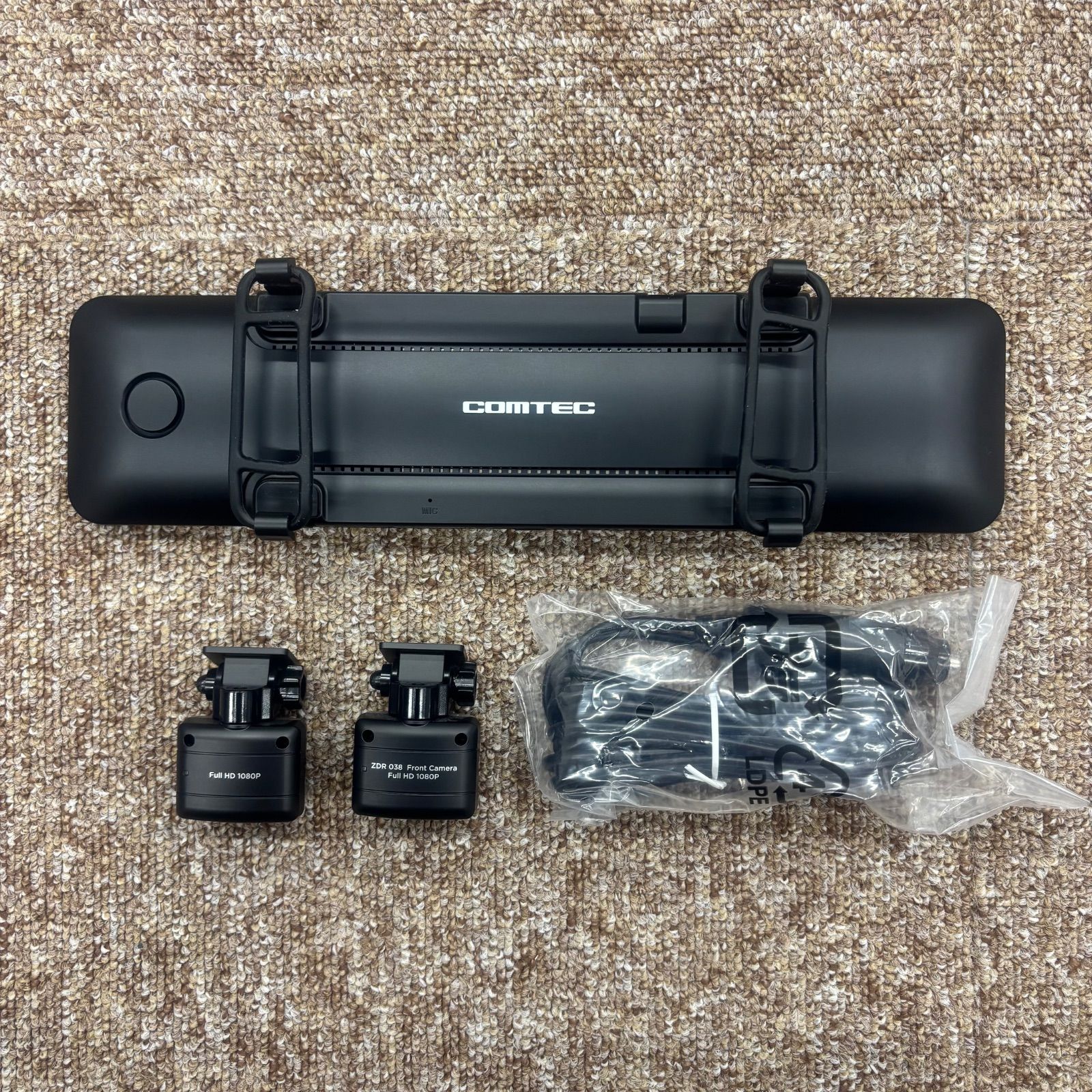 ミラー型前後ドライブレコーダー コムテック ZDR038 動作確認済み 