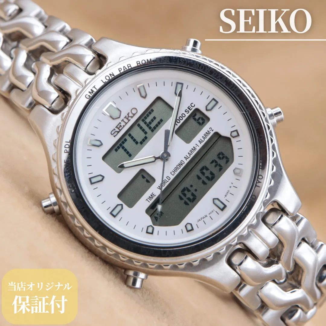 SEIKO H021-8050 World Time Chronograph セイコー ワールドタイム