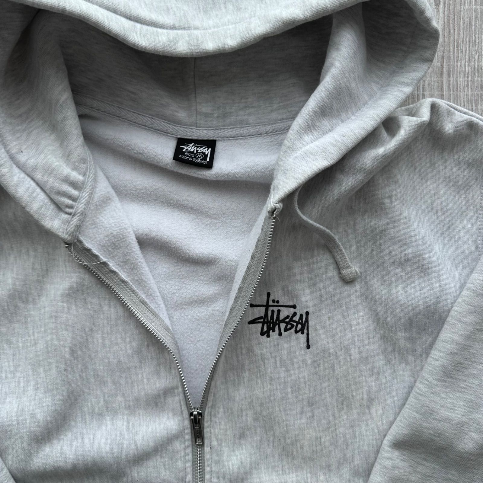 STUSSY ステューシー Zip Up Hoodie ジップアップパーカー グレー M