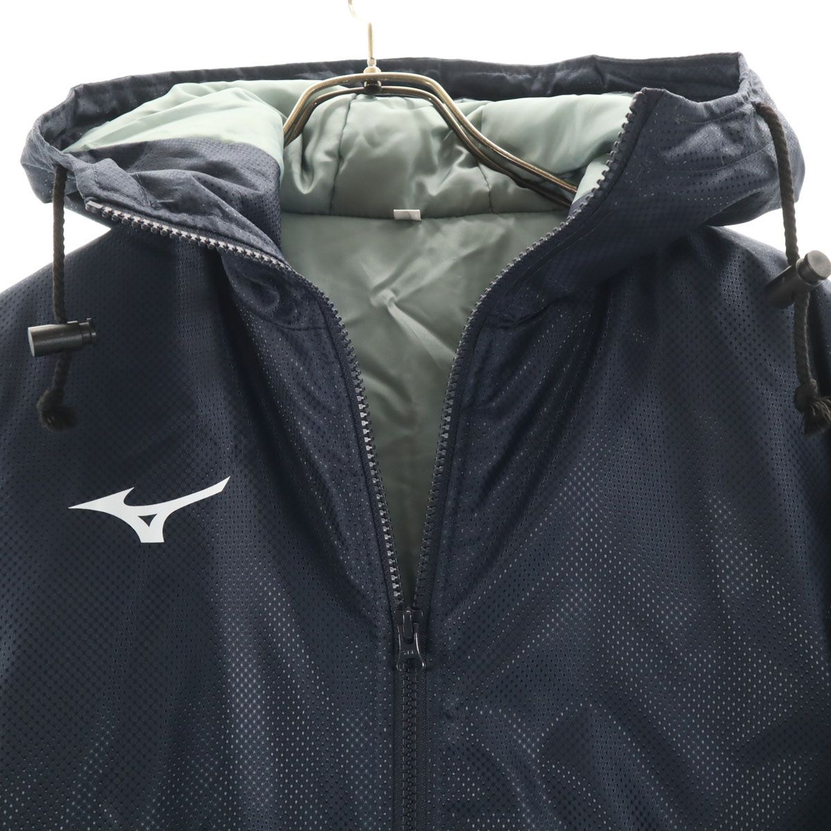 美品 Mizuno ミズノ トレーニング 中綿 ベンチコート M ネイビー 箱根 