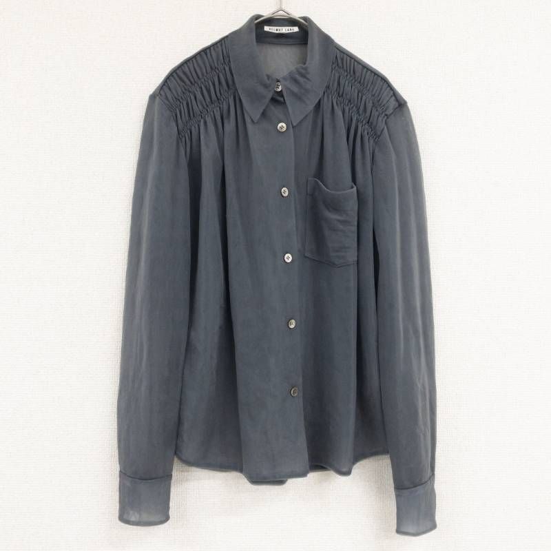 HELMUT LANG ヘルムートラング シャツ ブラウス シアー ギャザー