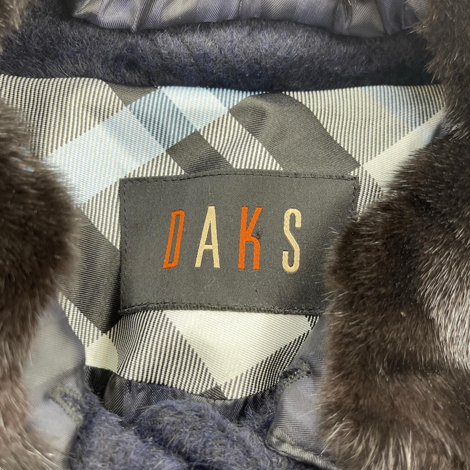 DAKS ダックス ファー付き ウールコート size表記なし/ネイビー系