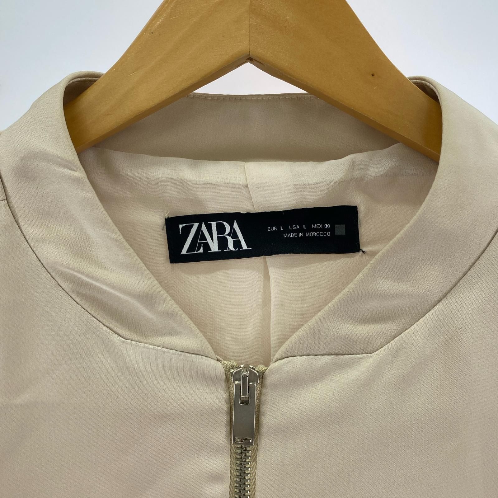 ZARA ザラ ジップアップ サテン ボンバージャケット sizeEUR L 
