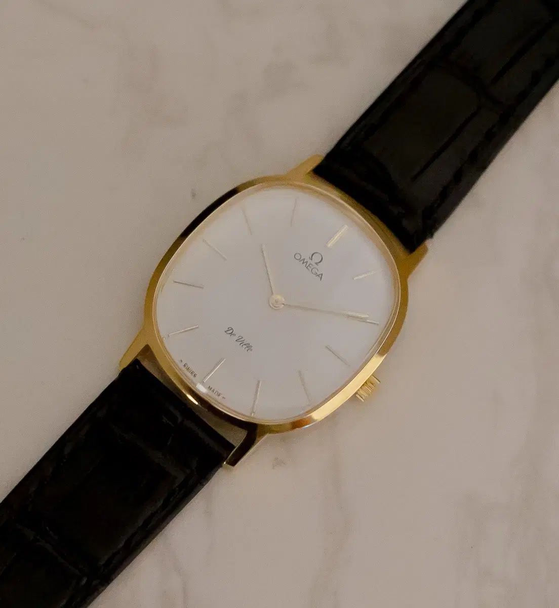  オメガ デビル エル エリプス 白 ヴィンテージ 手巻き時計 アウター 自動巻き時計 腕時計(アナログ)