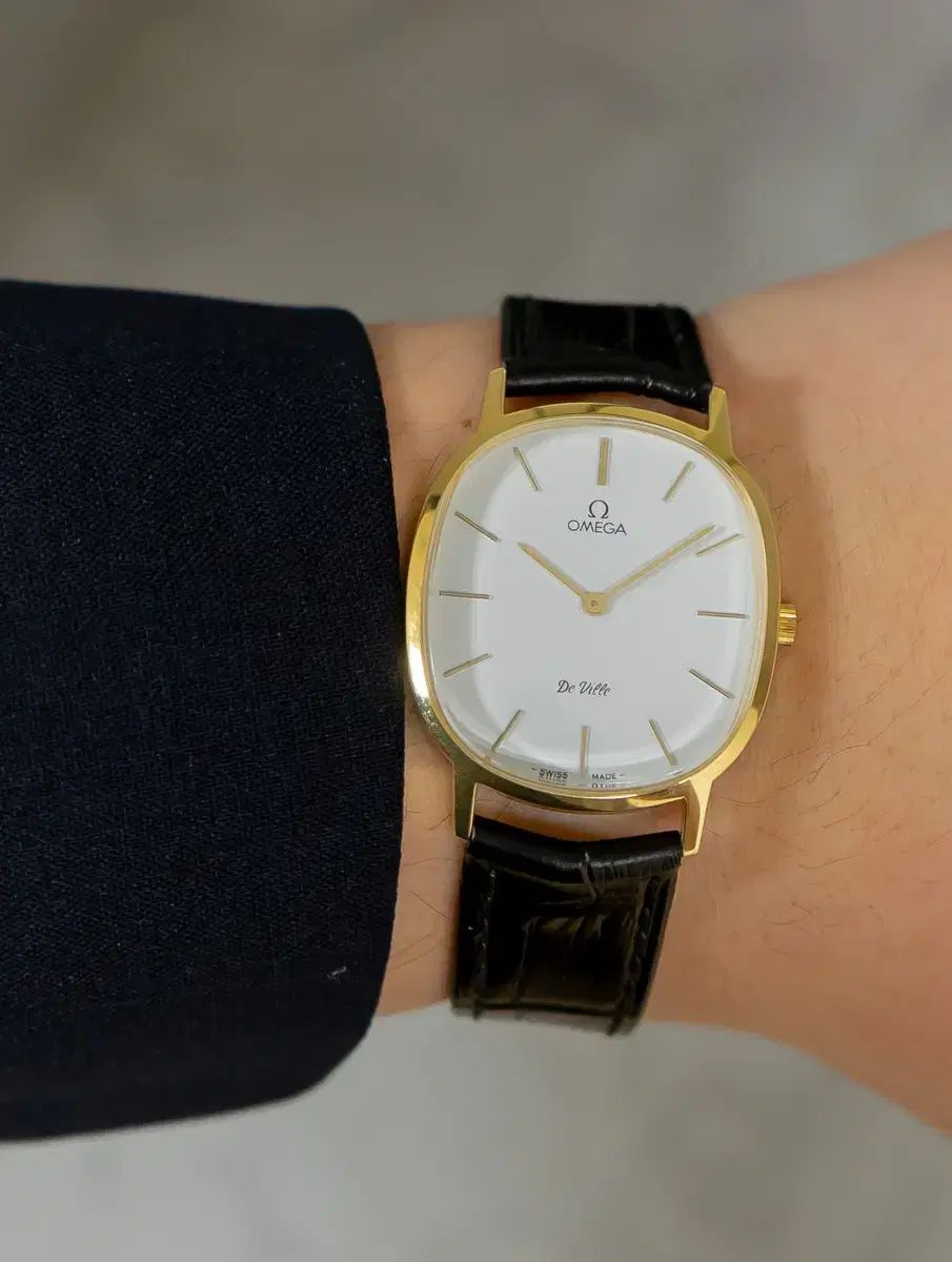 オメガ デビル エル エリプス 白 ヴィンテージ 手巻き時計