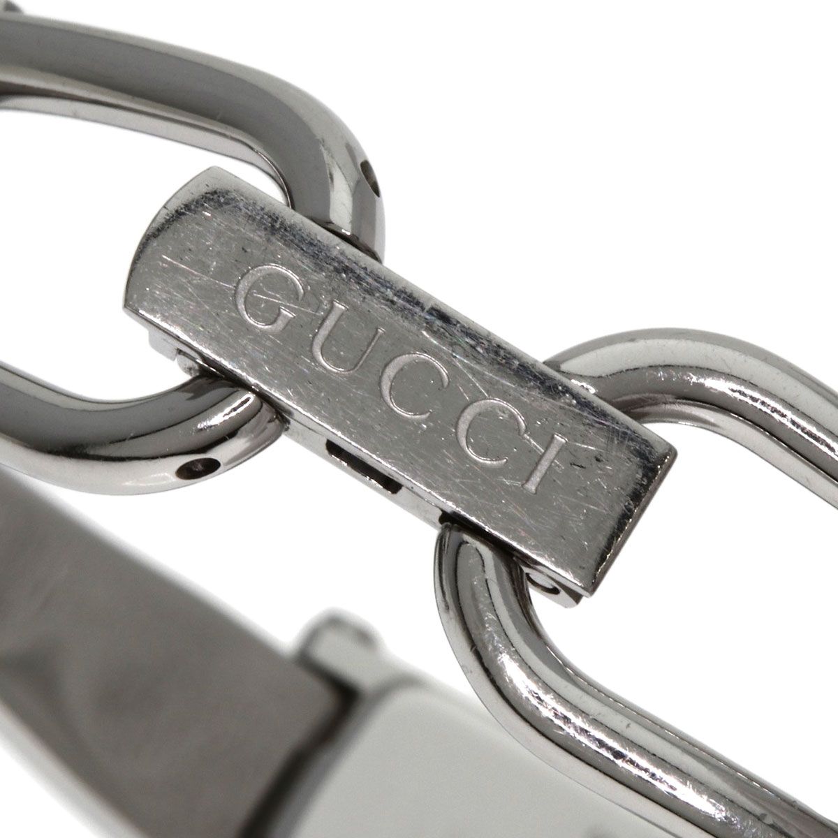 GUCCI グッチ 1500L スクエアフェイス バングル ピンクシェル 腕時計