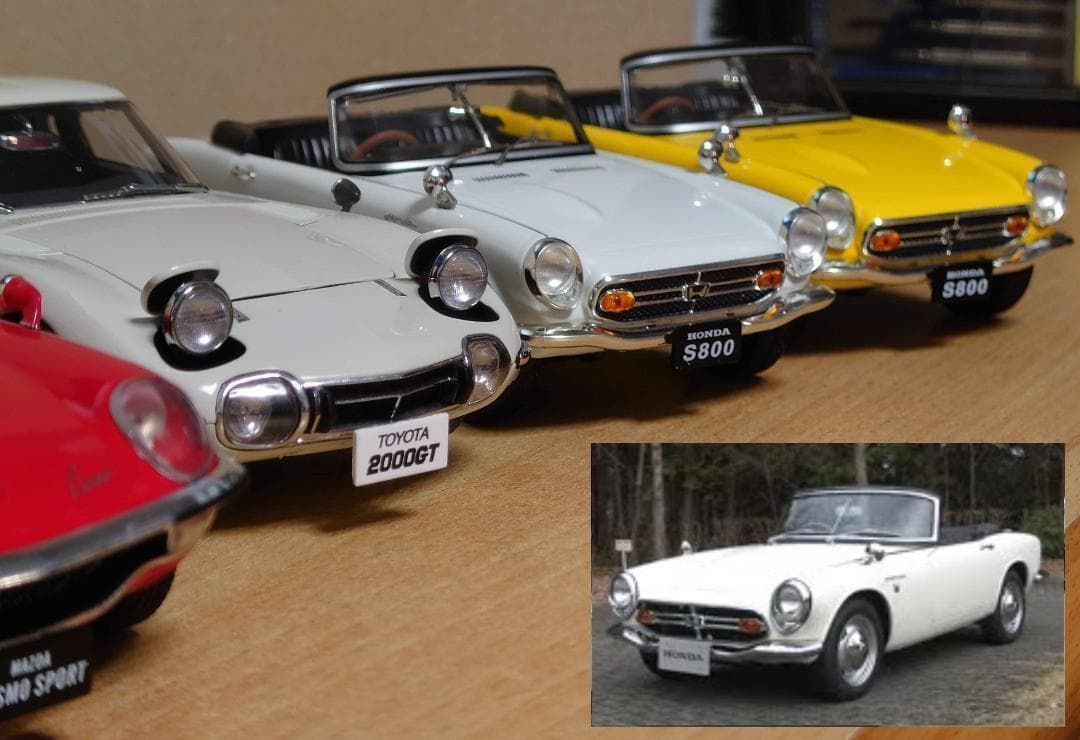 1/18 ホンダS800 ホワイト コンバーチブル ダイキャスト製ミニカー