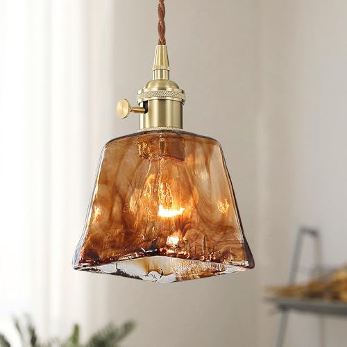 Cerdeco ガラス製ランプシェード レトロなぺンダントライト