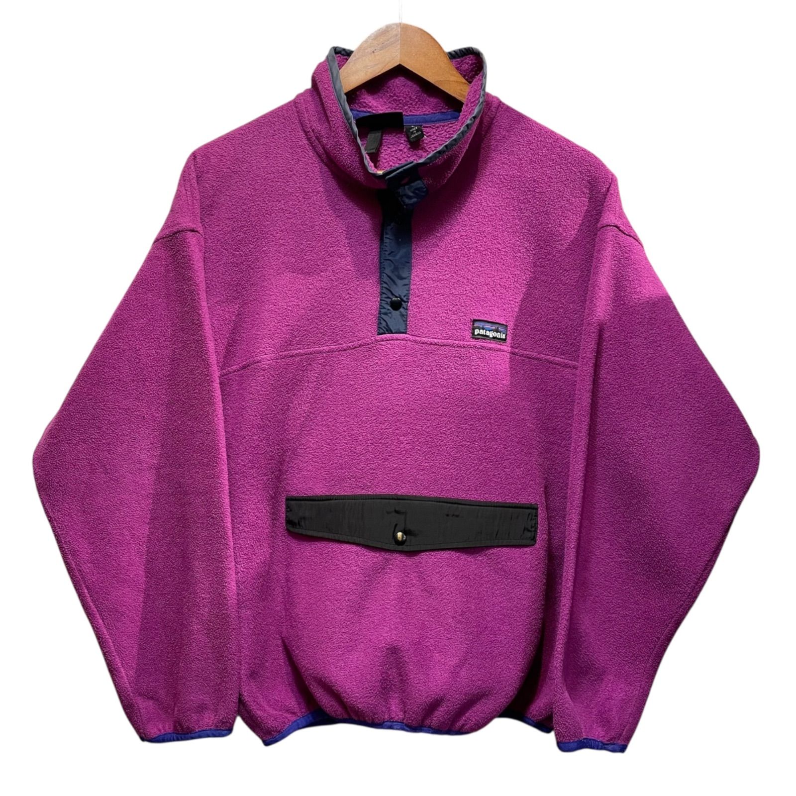 93-94s patagonia Light Weight Synchilla Pullover Jacket マゼンタ L 