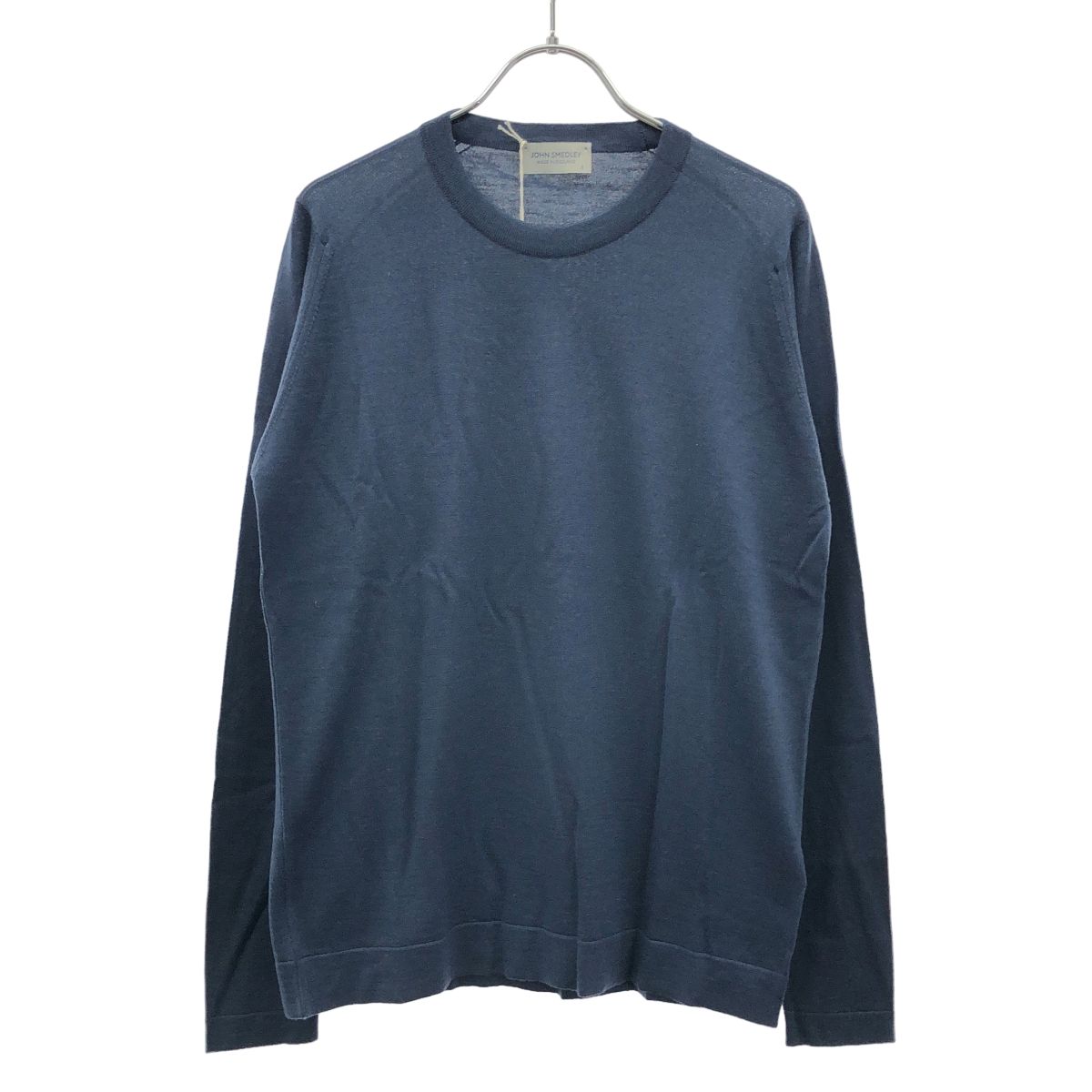 JOHN SMEDLEY ジョンスメドレー RIPPON WELTED CN メリノエクストラファインウールクルーネックニットセーター  ネイビー S メンズ JOHN SMEDLEY ジョンスメドレー RIPPON WELTED CN メリノ