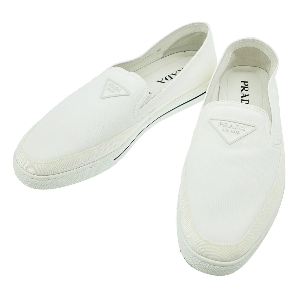 PRADA プラダ RE-NYLON スリッポンスニーカー ホワイト 9 1/2 - メルカリ