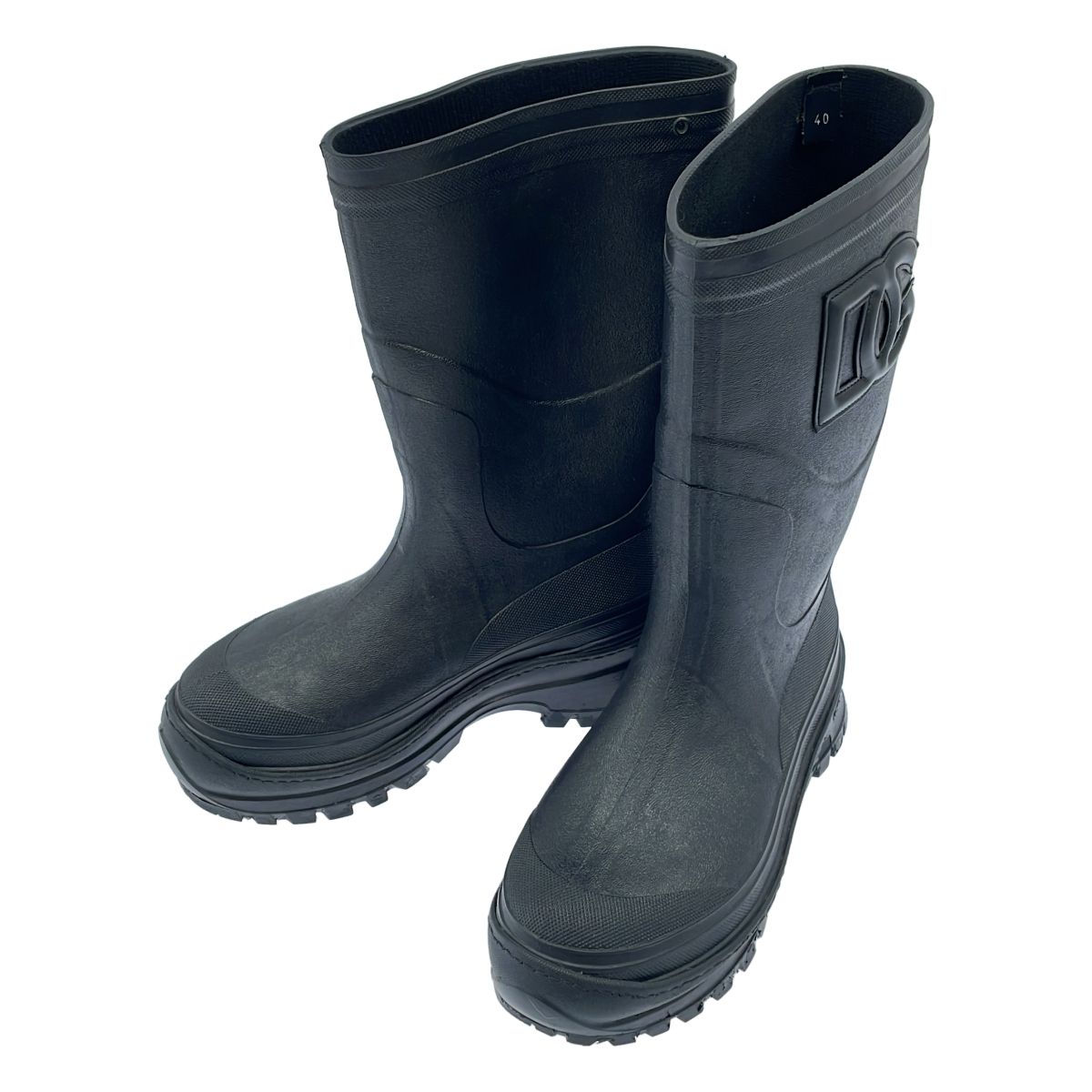 DOLCE&GABBANA ドルチェ＆ガッバーナ DGラバーロングブーツ ブラック