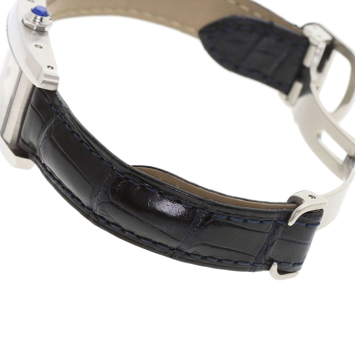 CARTIER カルティエ WSTA0016 タンクアメリカンSM 腕時計 SS アリゲーター レディース [中古] 中古)CARTIER カルティエ タンク アメリカン SM WSTA0016 シルバー