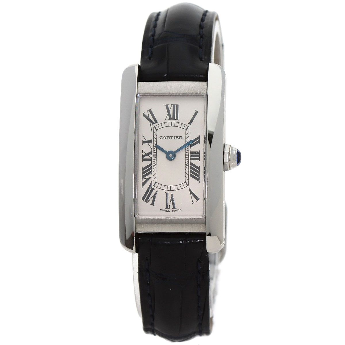 CARTIER カルティエ WSTA0016 タンクアメリカンSM 腕時計 SS アリゲーター レディース [中古] 新品)CARTIER カルティエ タンク アメリカン SM WSTA0016 シルバー