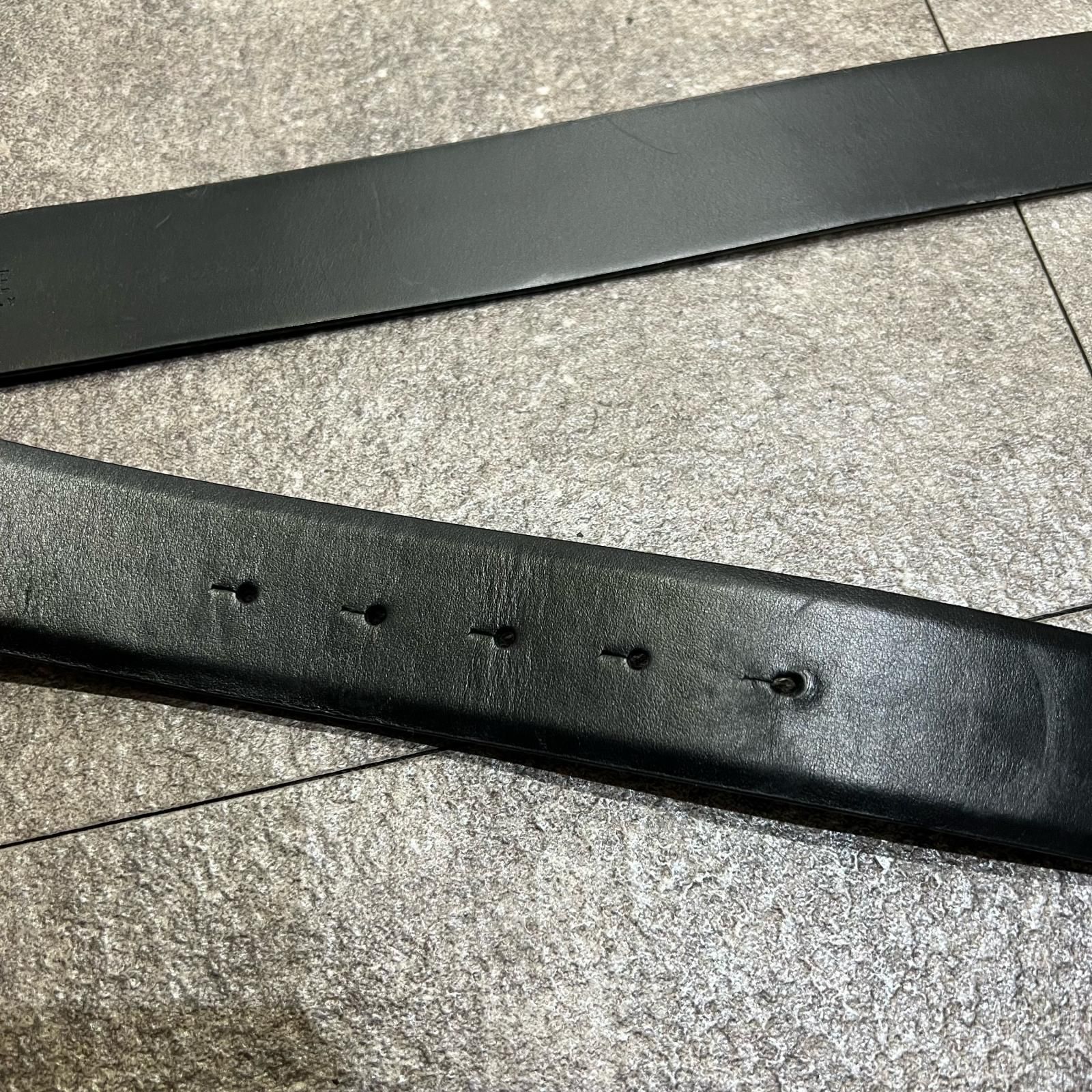 VERSACE Black Leather Belt With Gold Medusa Biggie メデューサ