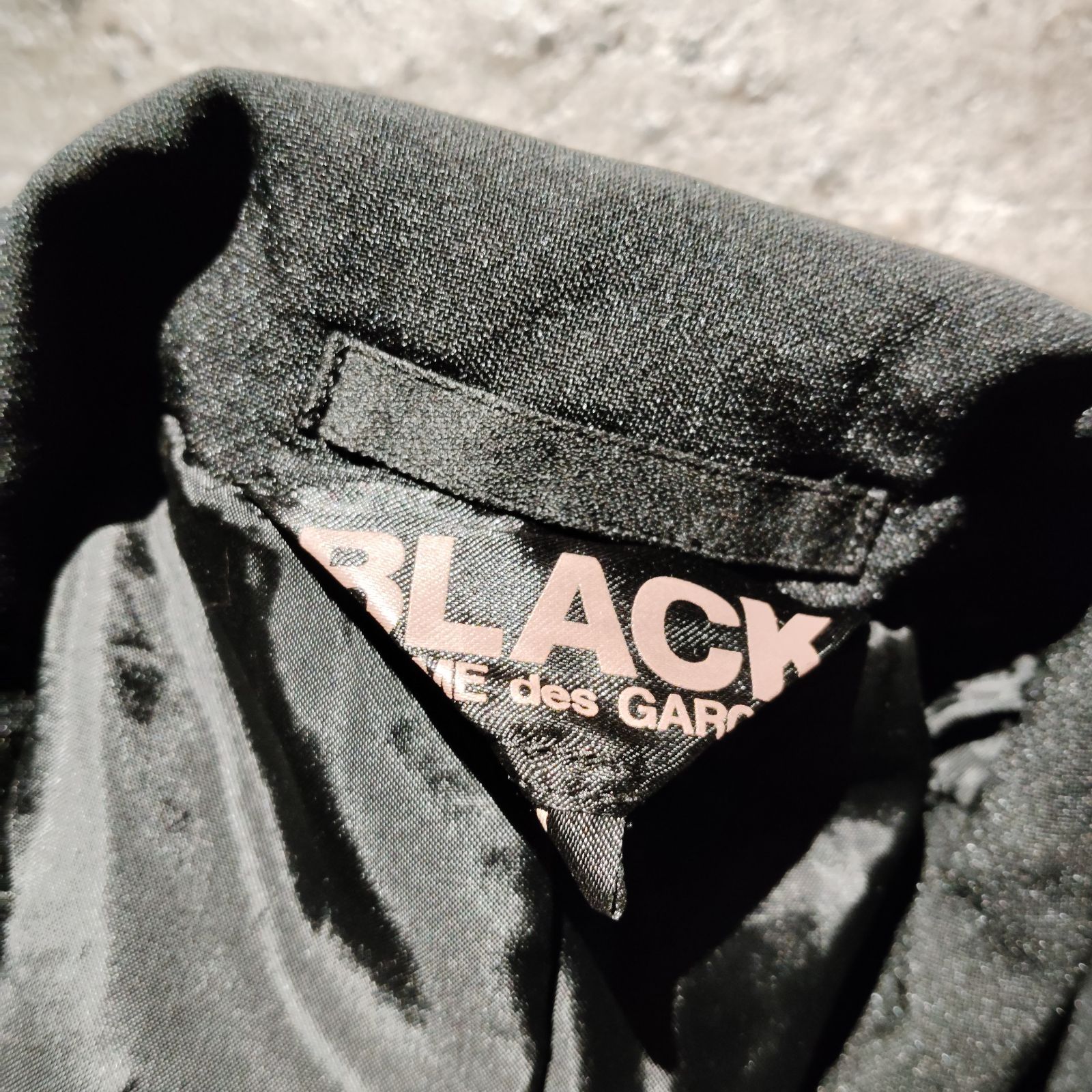 BLACK COMME des GARCONS 15ss ポリ縮ジャケット L 白ボタンホール