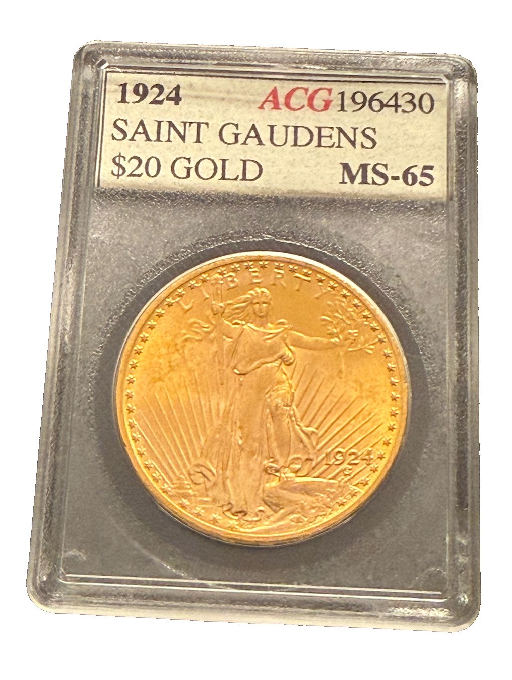 1924年 20ドル ACG MS65 ダブルイーグル セントゴーデンス - メルカリ