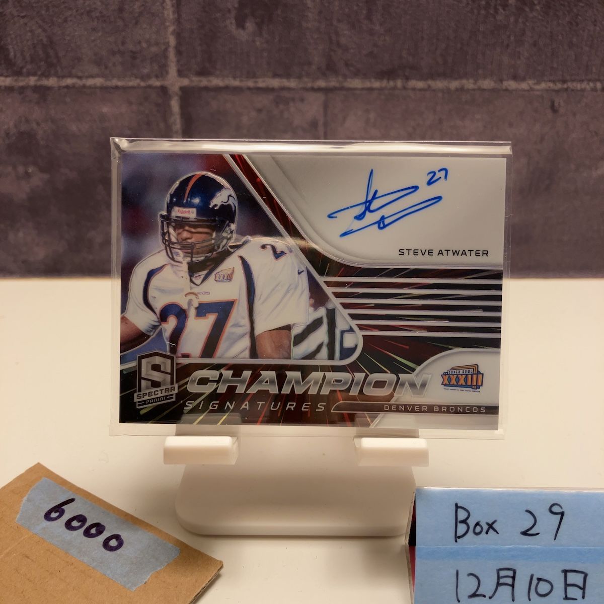 2021 Panini Spectra Football Steve Atwater 14/35 直筆サインカード Denver Broncos Champion Signatures Prizm カード