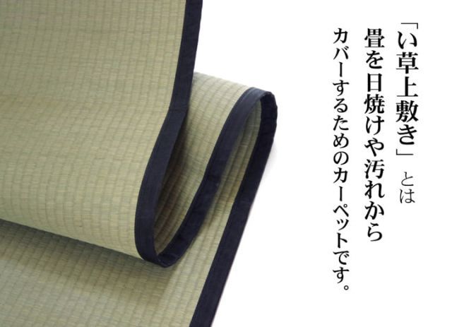 純国産 い草 上敷き カーペット 麻綿織 『清正』 本間8畳(約382×382cm） 熊本県八代産イ草使用